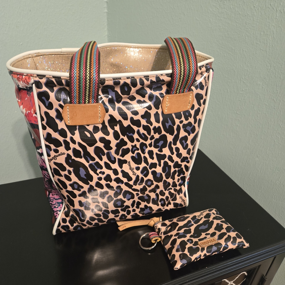 Consuela Leopard Print Tote with Coin Pouch